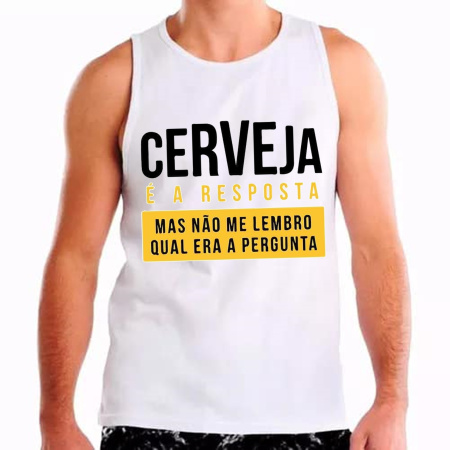 Regata Masculina Carnaval Cerveja É A Resposta Regata Masculina Carnaval Cerveja É A Resposta-Regata 100% poliéster, não amassa e feita por sublimação. Estampa com cores vivas. 
Cor: Branca