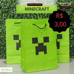 sacola minecraft pronta para festa sacola minecraft pronta para festa