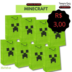 sacolinha em papel minecraft lembrancinha sacolinha em papel minecraft lembrancinha