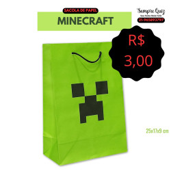 sacolinha temática minecraft para aniversário sacolinha temática minecraft para aniversário
