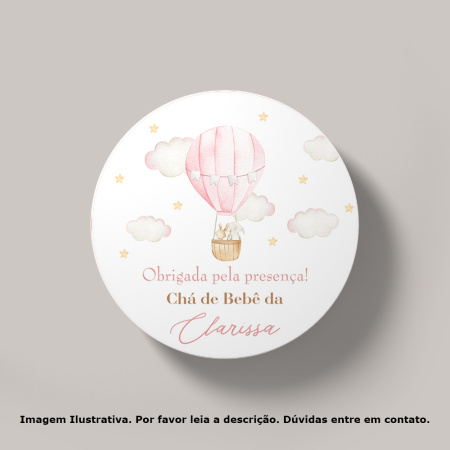 Tag Chá de Bebê Animais no Balão Rosa (30 Unidades) Tag Chá de Bebê Animais no Balão Rosa (30 Unidades)-Tag Chá de Bebê Animais no Balão Rosa com corte feito à mão personalizável em cores e texto pa