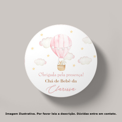 Tag Chá de Bebê Animais no Balão Rosa (30 Unidades) Tag Chá de Bebê Animais no Balão Rosa (30 Unidades)