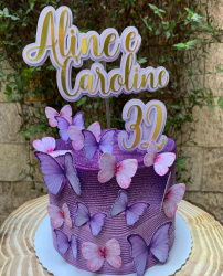 Topo de bolo - Borboleta Lilás Topo de bolo - Borboleta Lilás