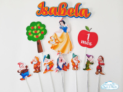 Topo de bolo Branca de neve e os sete anões Topo de bolo Branca de neve e os sete anões