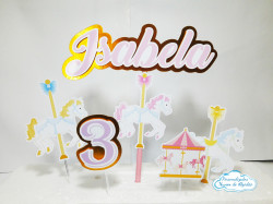 Topo de Bolo Carrossel Encantado Topo de Bolo Carrossel Encantado