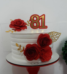 Topo de bolo dourado mix de flores Topo de bolo dourado mix de flores