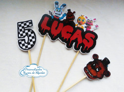 Topo de bolo Five Nights Topo de bolo Five Nights