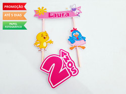 Topo de bolo Galinha pintadinha rosa Topo de bolo Galinha pintadinha rosa