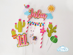 Topo de bolo Lhama Topo de bolo Lhama