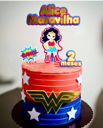 Topo de bolo - Mulher Maravilha Topo de bolo - Mulher Maravilha
