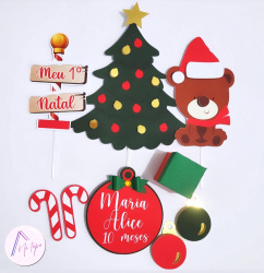 Topo de bolo - Natal Ursinho Topo de bolo - Natal Ursinho