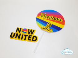 Topo de bolo Now united redondo Topo de bolo Now united redondo