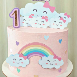 Topo de bolo - Nuvem Arco íris Topo de bolo - Nuvem Arco íris