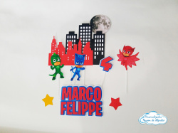 Topo de bolo Pj Masks noite Topo de bolo Pj Masks noite