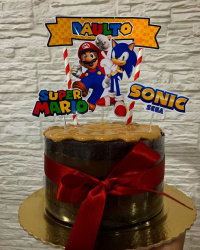 Topo de bolo Sonic Vs Mario Topo de bolo Sonic Vs Mario