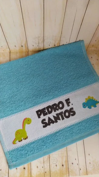 Toalhinha Personalizada Escolar Dino Baby