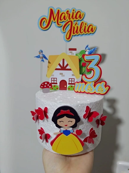 Topo de Bolo 3d Branca de Neve