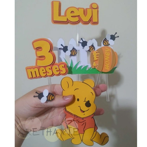 Topo de Bolo 3d Pooh