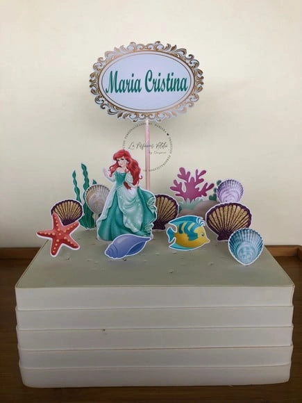 Topo de bolo A pequena sereia