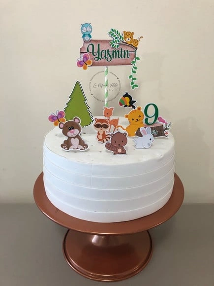 Topo de bolo Animais floresta