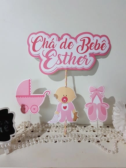 Topo de Bolo Chá de Bebê