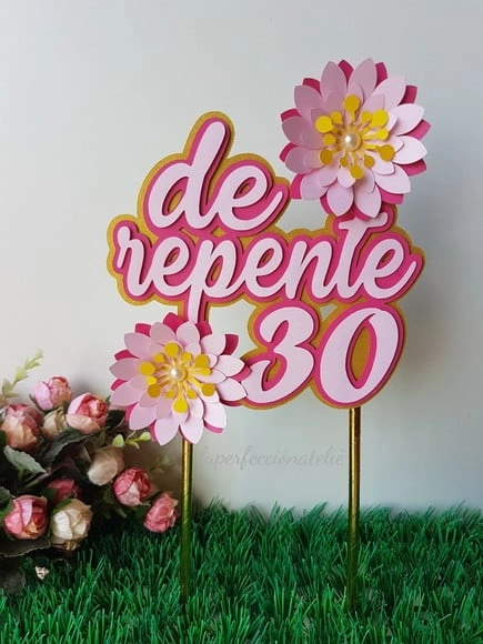 Topo de bolo de repente 30