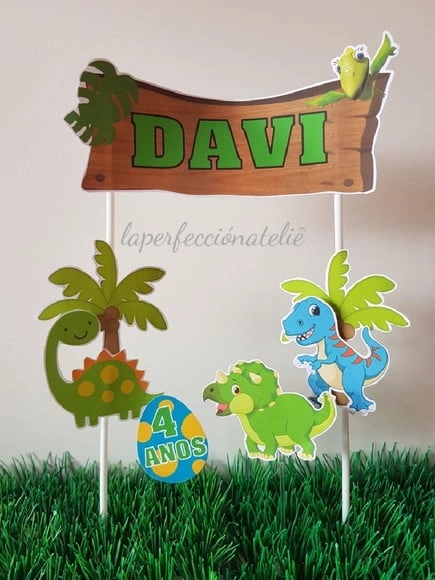 Topo de Bolo Dinossauro