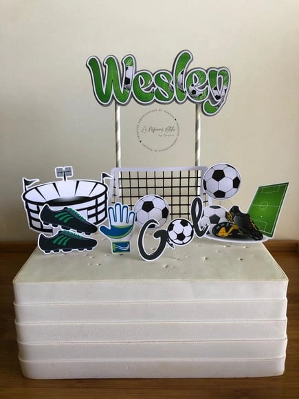 Topo de bolo futebol