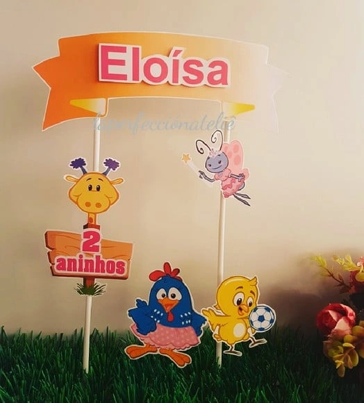 Topo de Bolo Galinha Pintadinha