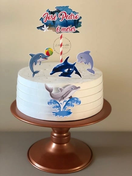 Topo de bolo golfinhos