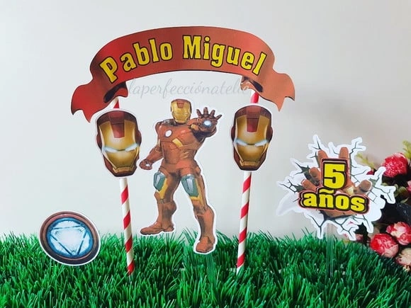Topo de Bolo Homem de Ferro