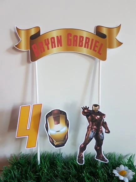 Topo de Bolo Homem de Ferro