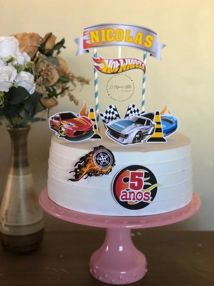 Topo de bolo hotwheels