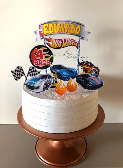 Topo de Bolo Hotwheels