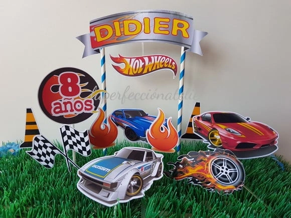 Topo de bolo hotwheels