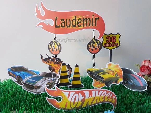 Topo de Bolo Hotwheels