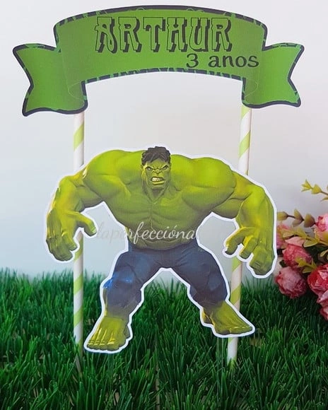 Topo de Bolo Hulk