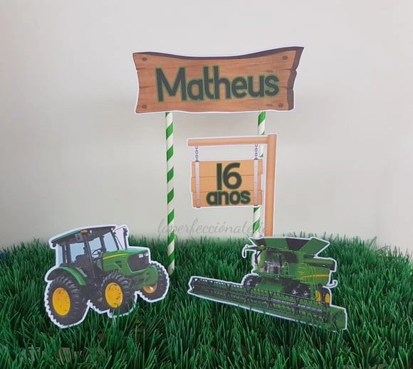 Topo de Bolo John Deere