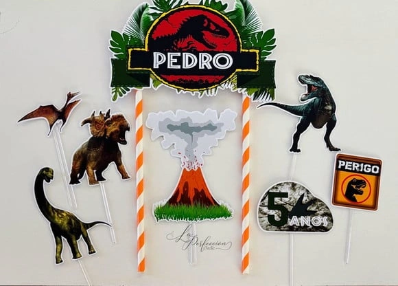 Topo de Bolo Jurassic Park