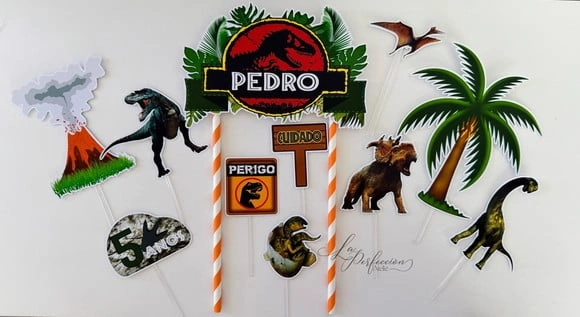 Topo de Bolo Jurassic Park