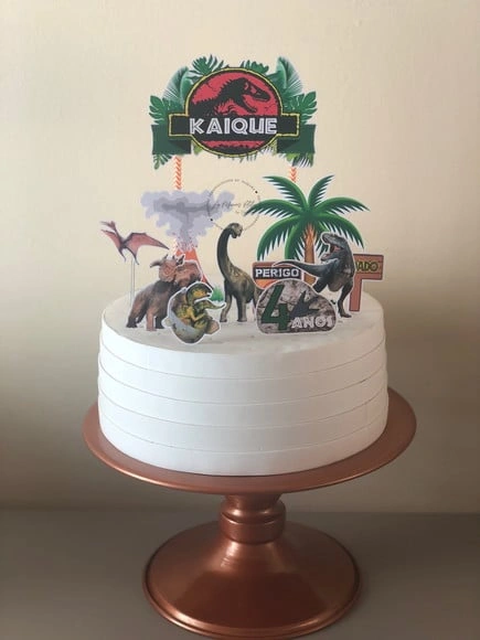 Topo de Bolo Jurassic Park