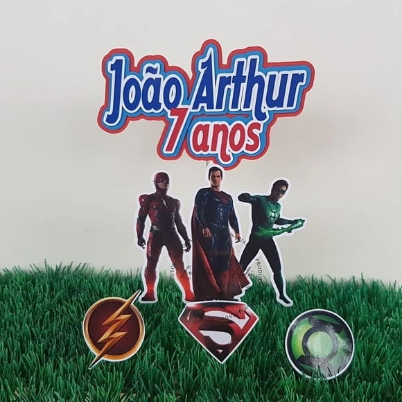 Topo de bolo Liga da Justiça