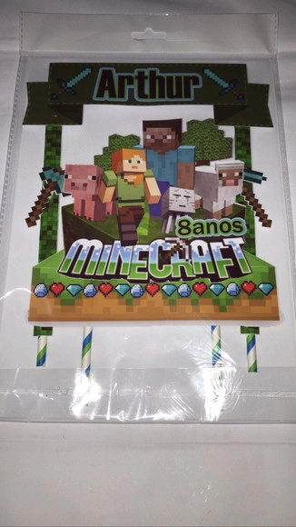 Topo de Bolo Manicraft 3d