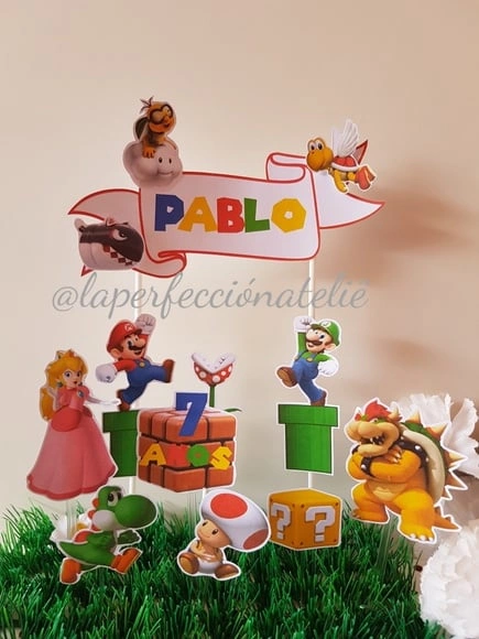 Topo de Bolo Mário Bros
