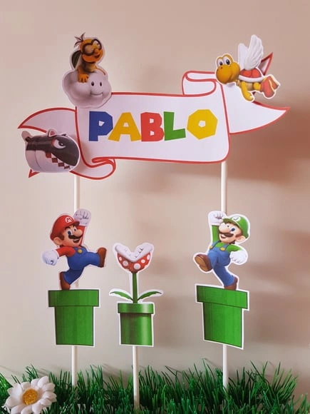 Topo de Bolo Mário Bros