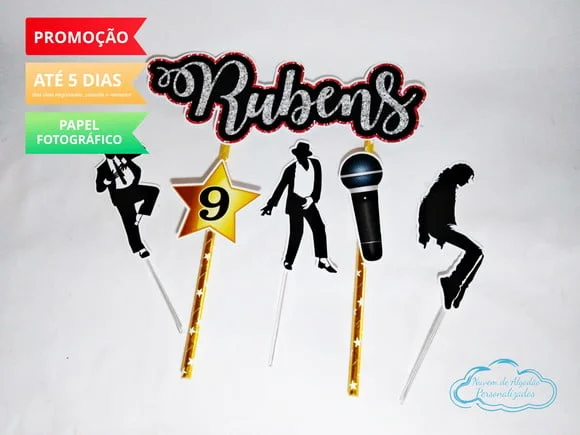 Topo de Bolo Michael Jackson
