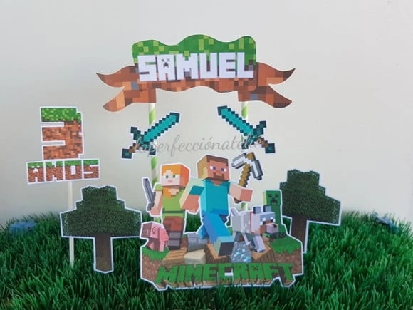 Topo de bolo Minecraft