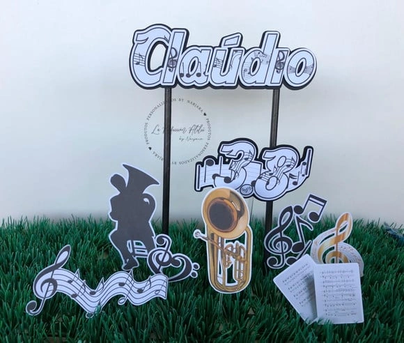 Topo de bolo músico