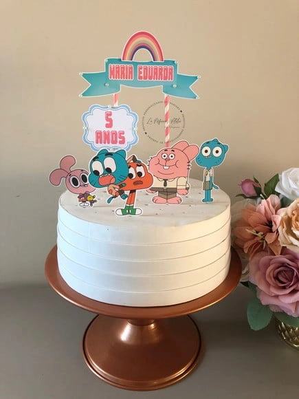 Topo de bolo o incrível mundo de Gumball