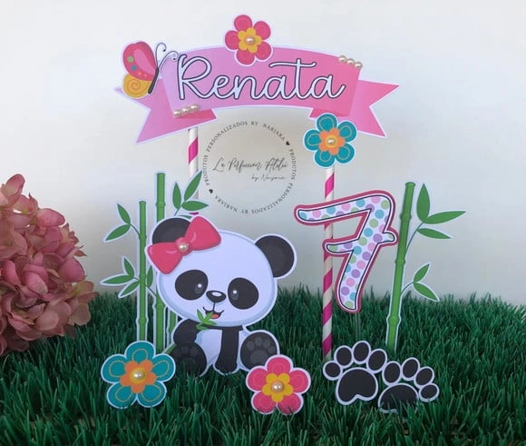 Topo de bolo Panda